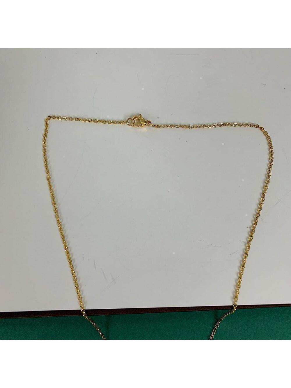 Cute Baby Angel Stainless Steel Gold Plated Circle Pendant necklace. 17.5 - Picture 7 of 7